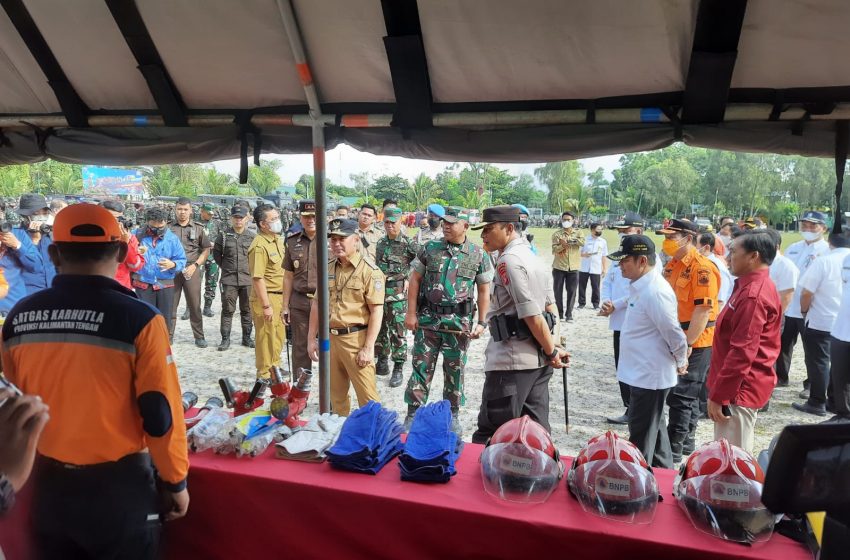  Cek Kesiapan Hadapi Karhutla, Gubernur Kalteng Hadiri Apel Personel dan Materil