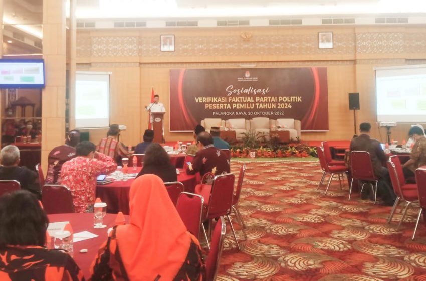  KPU Kalteng Gelar Sosialisasi Verifikasi Faktual Parpol Calon Peserta Pemilu Tahun 2024