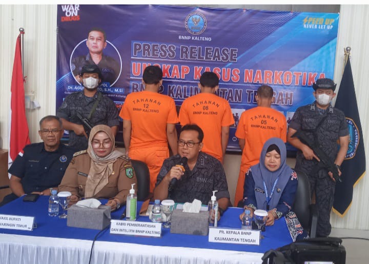  BNNP Kalteng Mengamankan 3 Pengedar Shabu di Kota Sampit Beserta Jaringannya di Jakarta