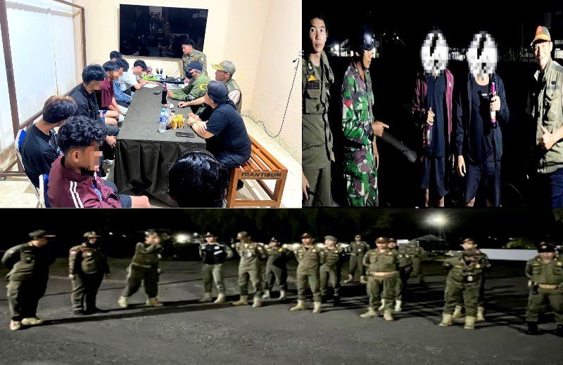 Patroli Trantibumlinmas, Satpol PP Barito Utara Amankan Pelajar dan Pemuda Diduga Pesta Miras
