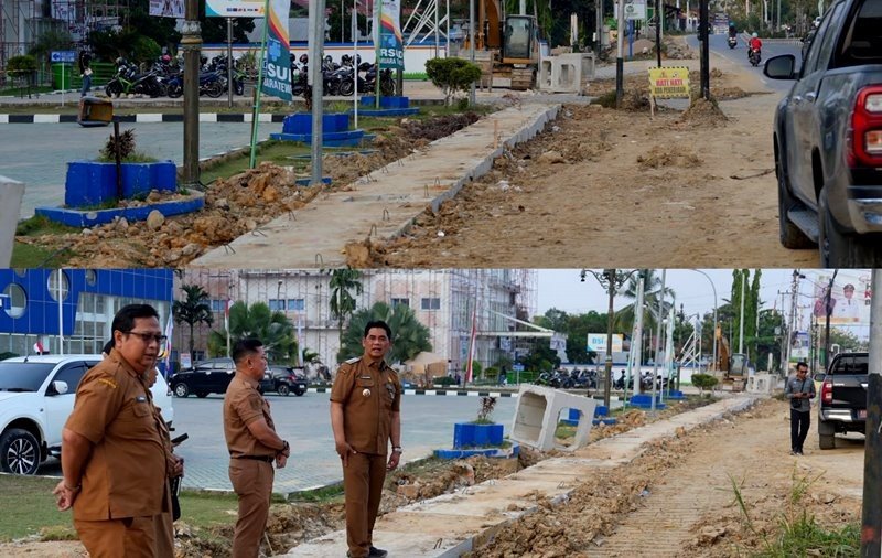 Bupati Barut H. Shalahuddin Tinjau Sejumlah Proyek Infrastruktur Strategis
